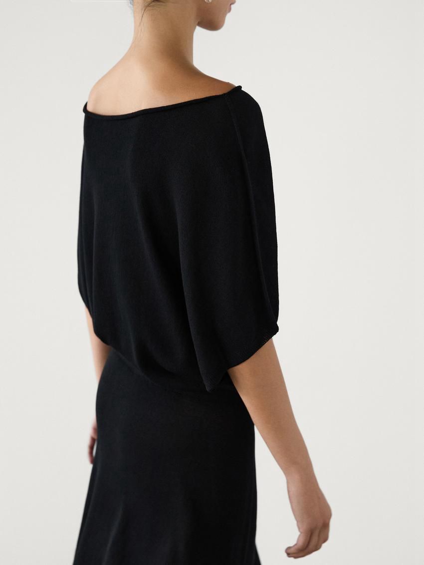 Massimo Dutti Knit Drop-shoulder Co-ord Women Sweater Black | US-PY7914360