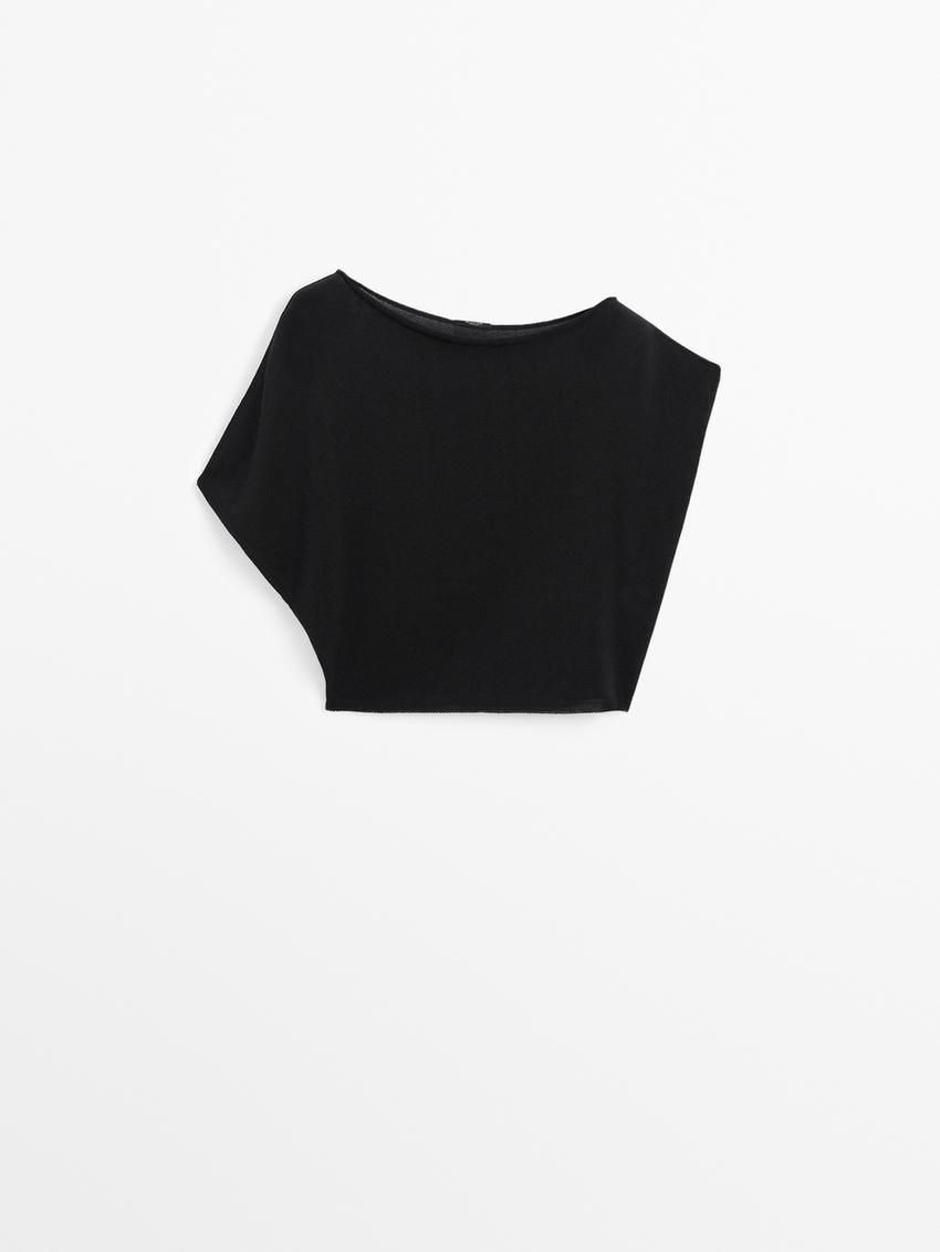 Massimo Dutti Knit Drop-shoulder Co-ord Women Sweater Black | US-PY7914360