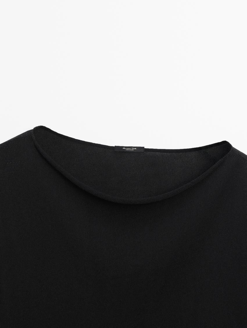 Massimo Dutti Knit Drop-shoulder Co-ord Women Sweater Black | US-PY7914360