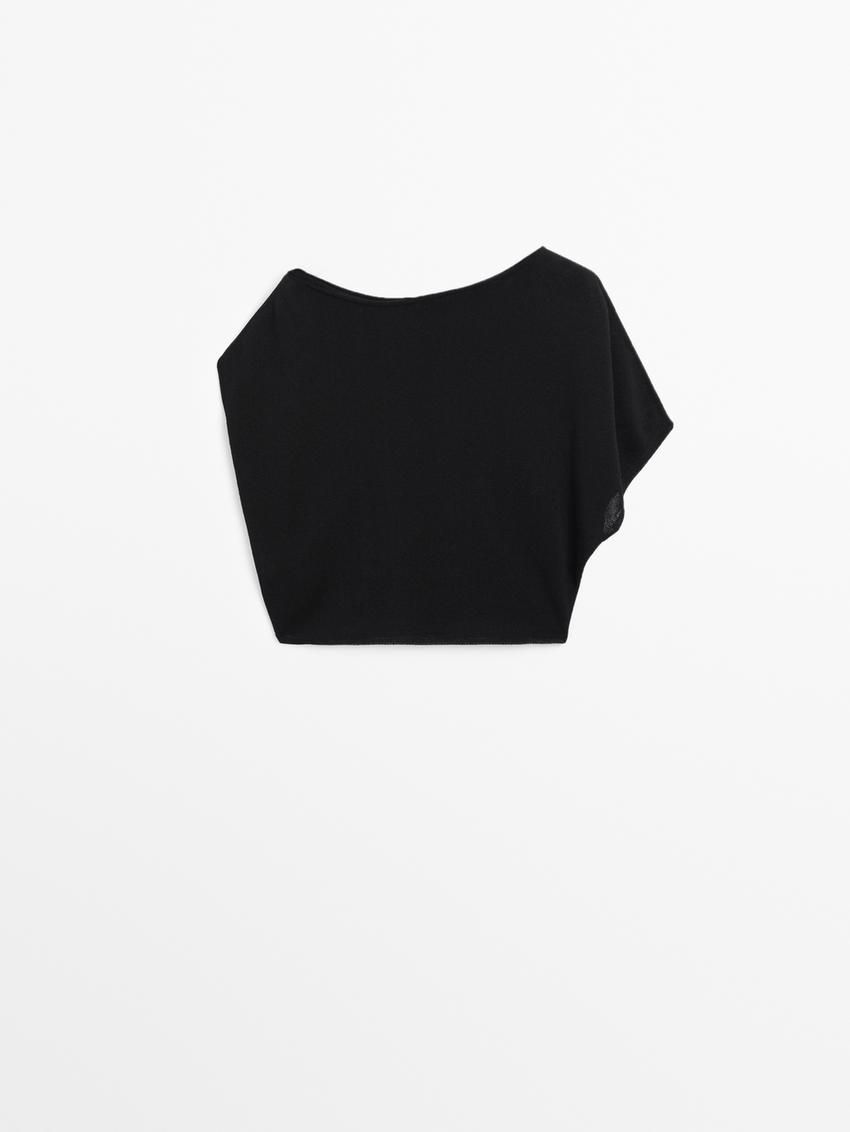 Massimo Dutti Knit Drop-shoulder Co-ord Women Sweater Black | US-PY7914360