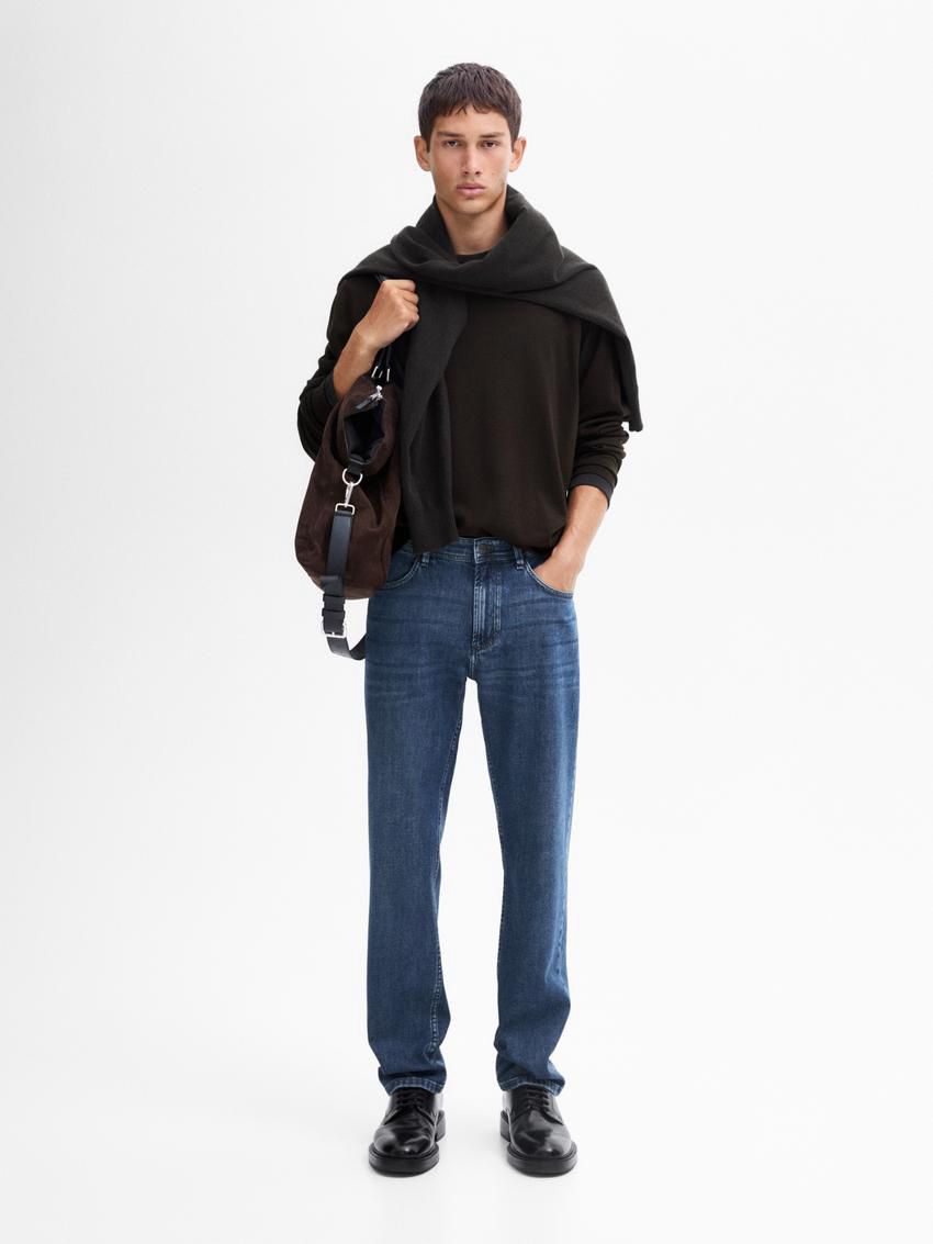 Massimo Dutti Knit Merino Wool With Crew Neck Men Sweater Dark Brown | US-PQ1206357