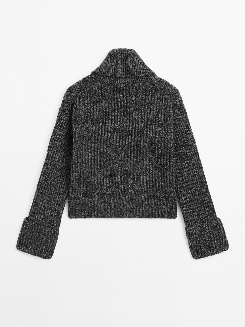 Massimo Dutti Knit Turtleneck Women Sweater Dark Grey | US-SN5024816