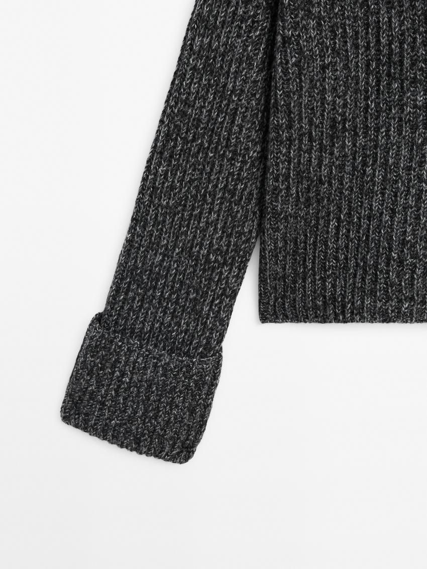 Massimo Dutti Knit Turtleneck Women Sweater Dark Grey | US-SN5024816