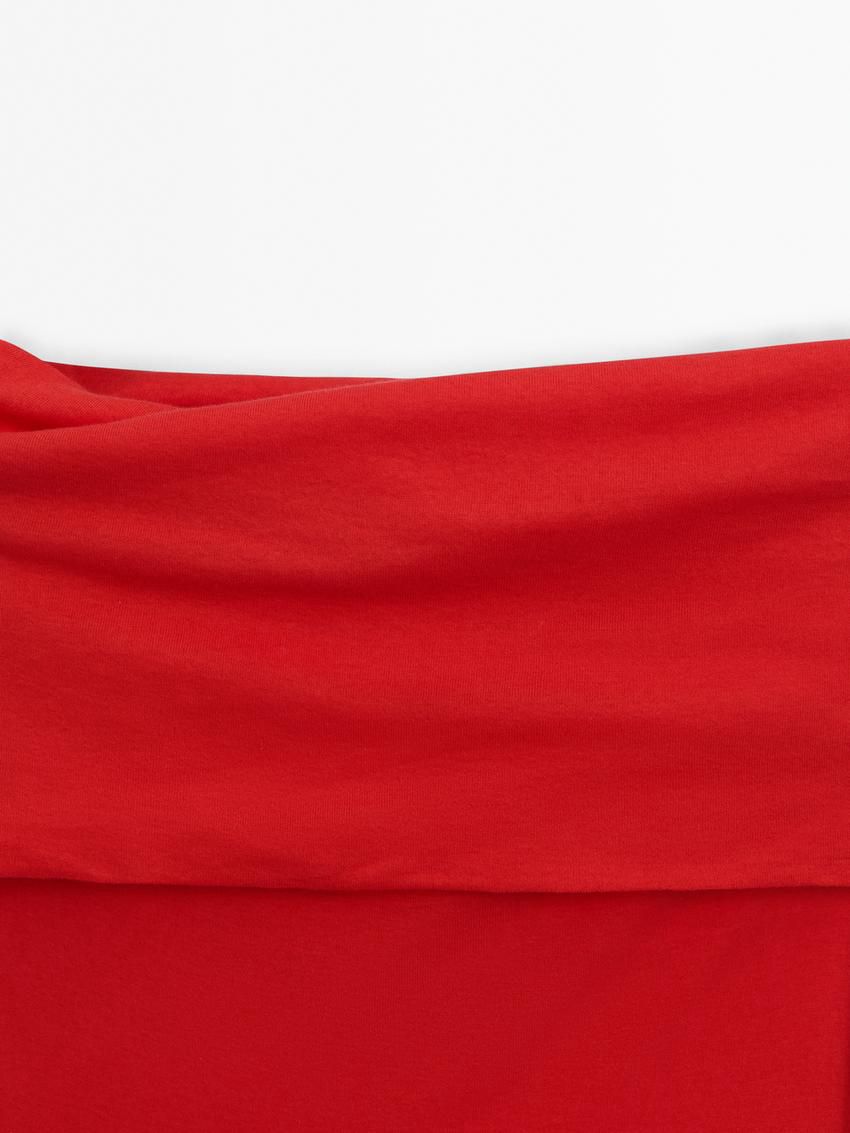 Massimo Dutti Knit With Draped Detail Women Top Red | US-EL6541879
