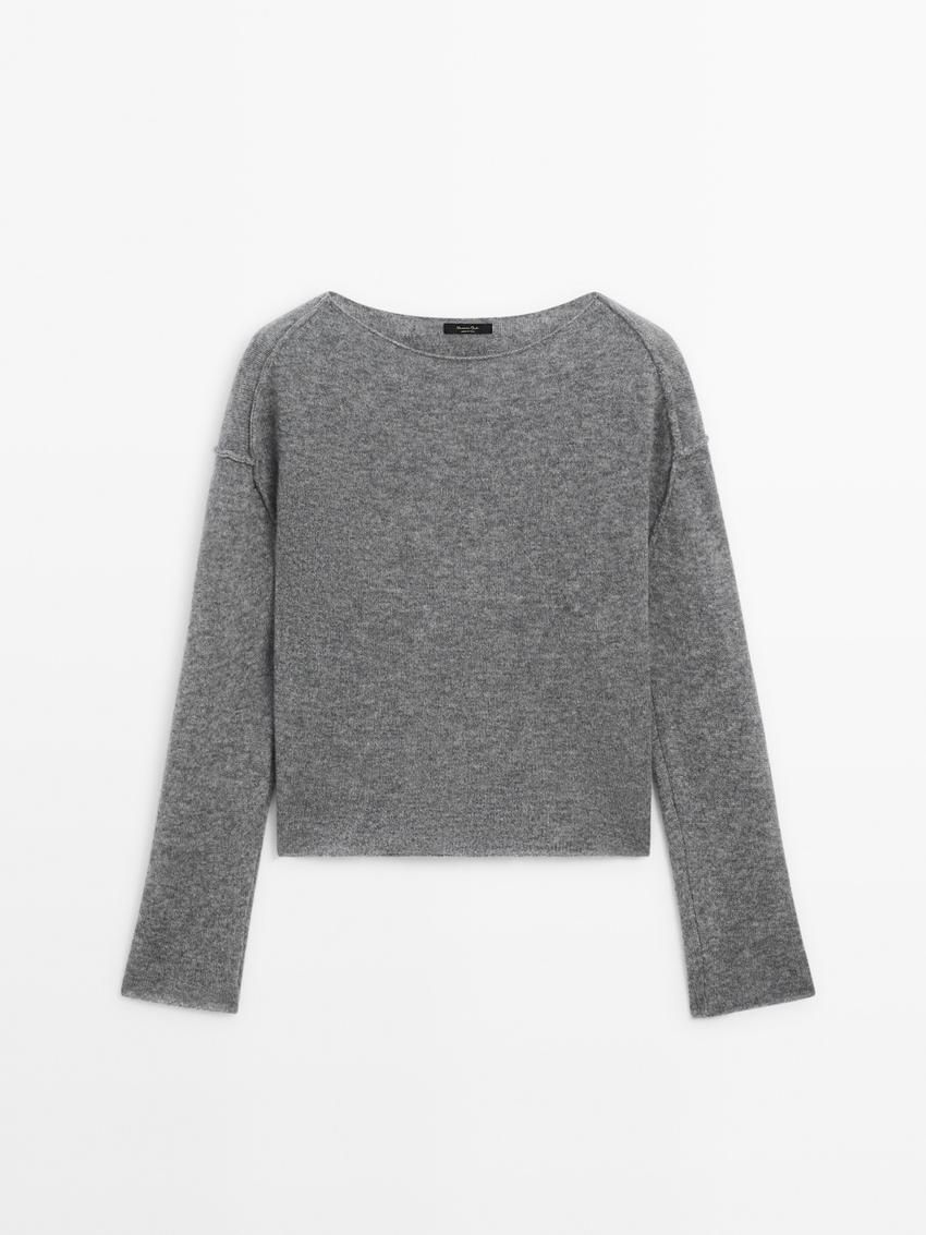 Massimo Dutti Knit With Shoulder Seams Women Sweater Grey | US-RW1643582