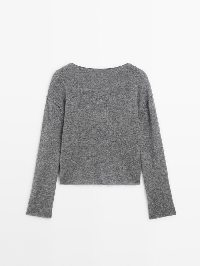 Massimo Dutti Knit With Shoulder Seams Women Sweater Grey | US-RW1643582