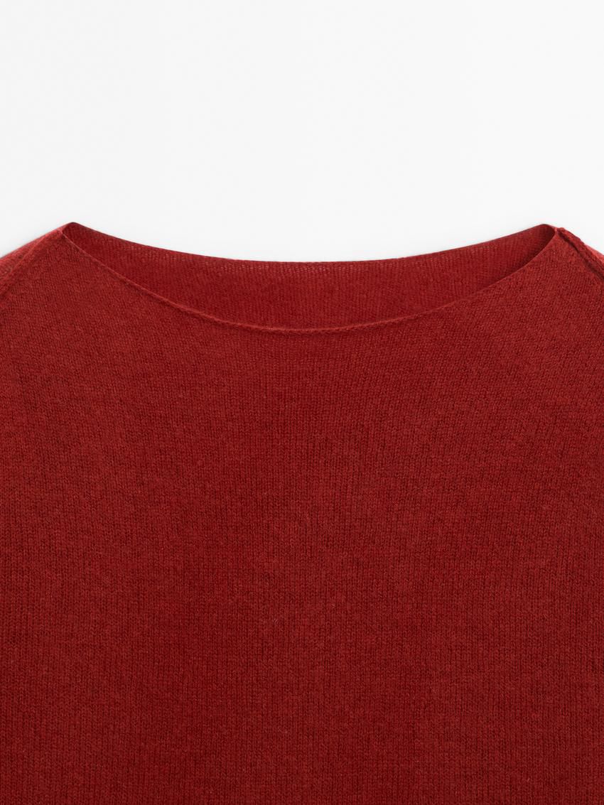Massimo Dutti Knit With Shoulder Seams Women Sweater Dark Red | US-HC2584103