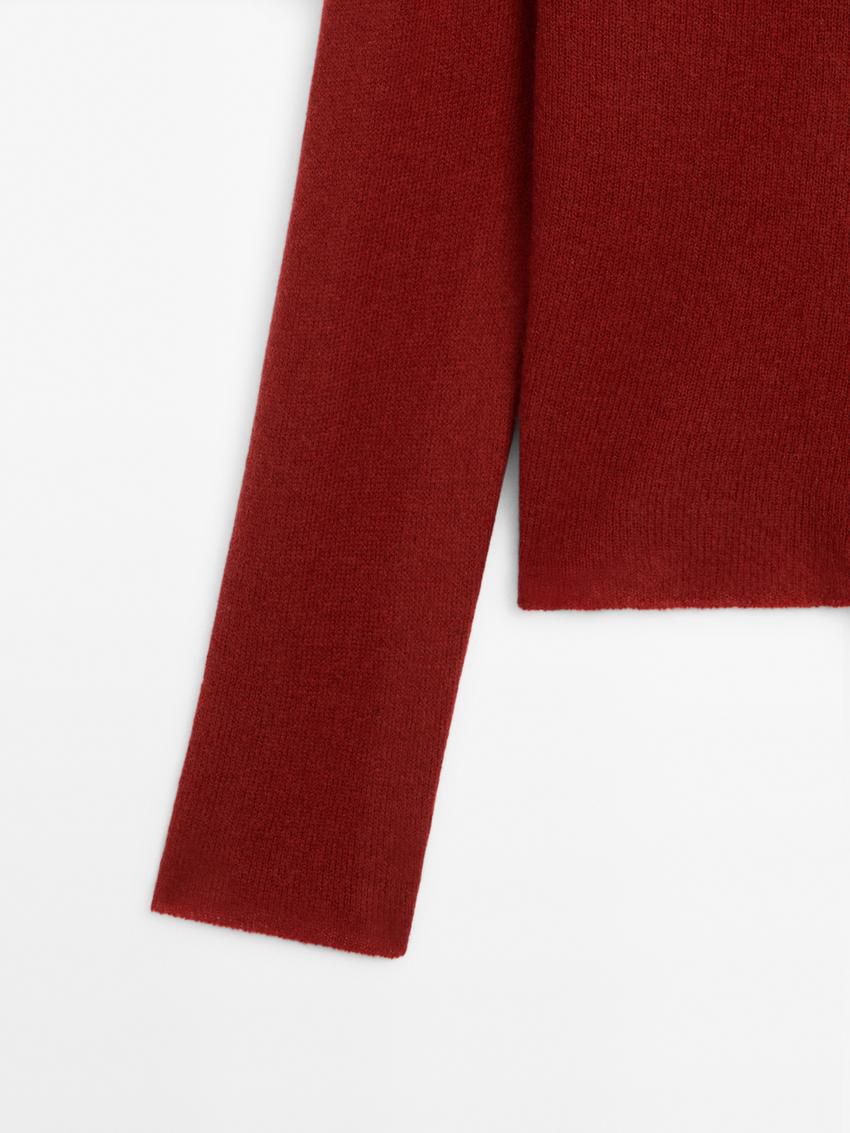 Massimo Dutti Knit With Shoulder Seams Women Sweater Dark Red | US-HC2584103