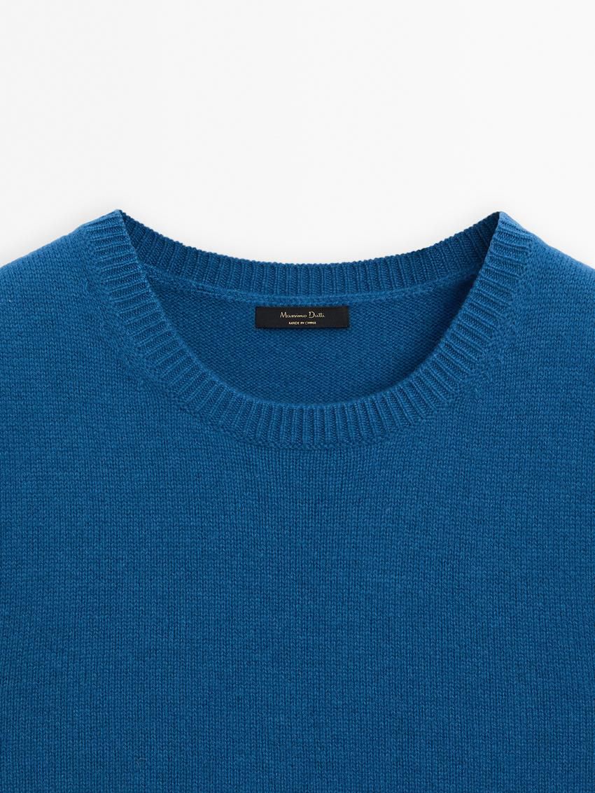 Massimo Dutti Knit Wool Blend Co-ord Women Top Blue | US-VP6719543