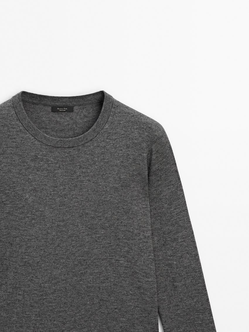 Massimo Dutti Knitted With Wool Women Sweater Dark Grey | US-GY7925613