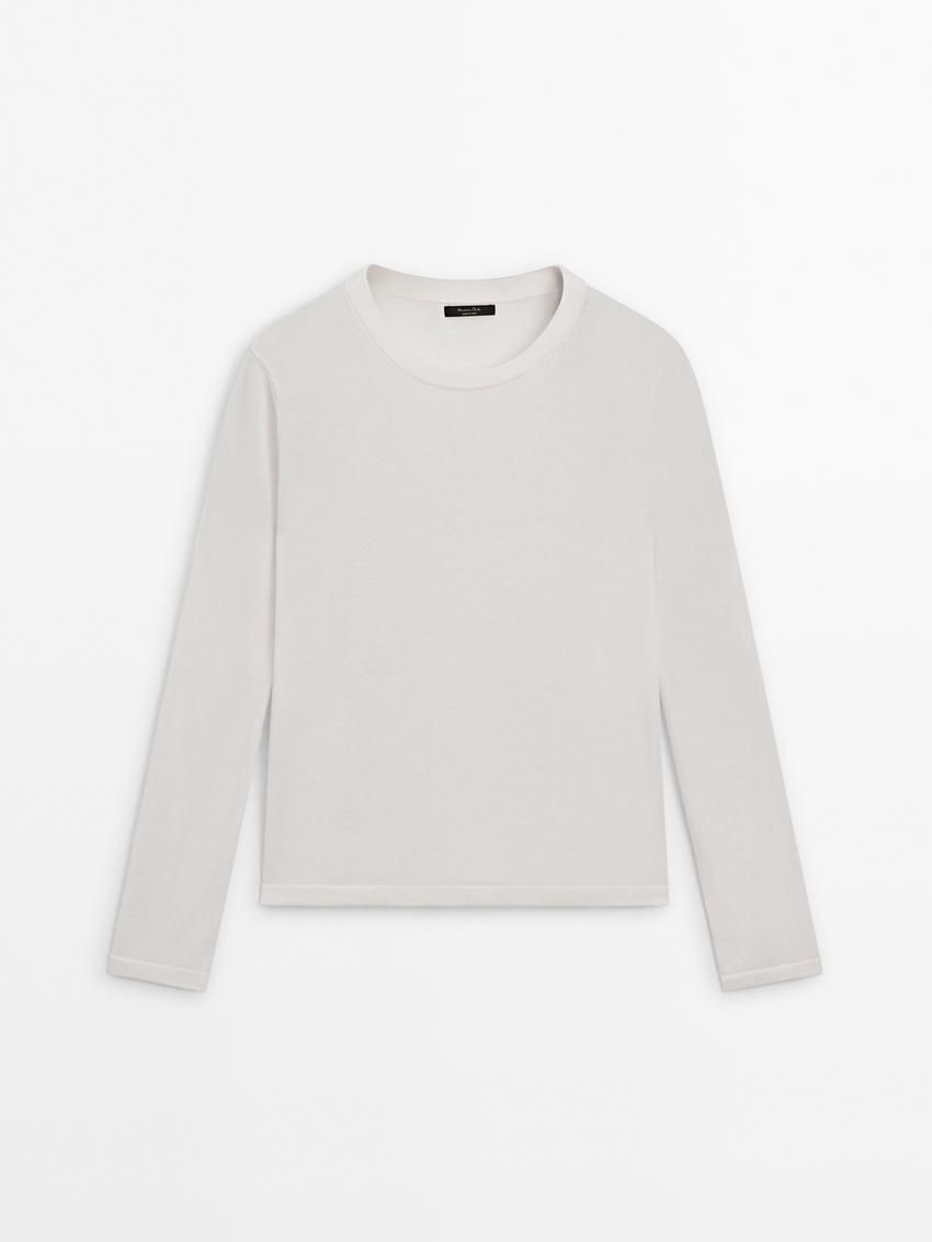 Massimo Dutti Knitted With Wool Women Sweater Cream | US-CW9328061
