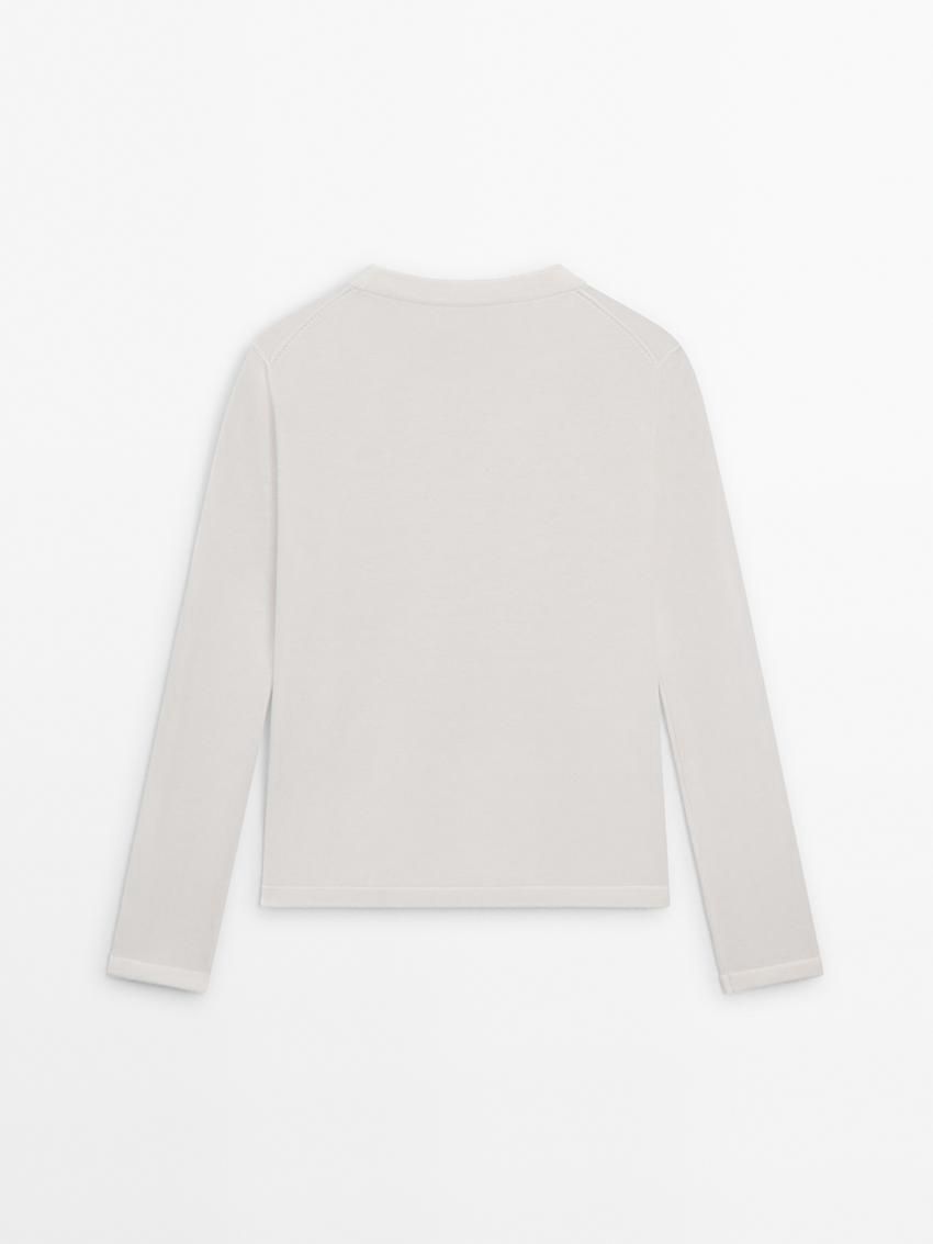 Massimo Dutti Knitted With Wool Women Sweater Cream | US-CW9328061