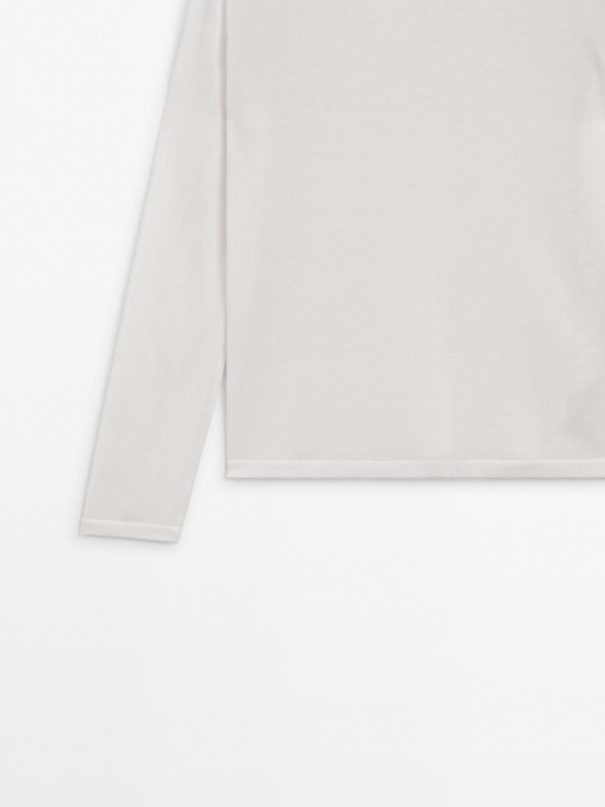 Massimo Dutti Knitted With Wool Women Sweater Cream | US-CW9328061