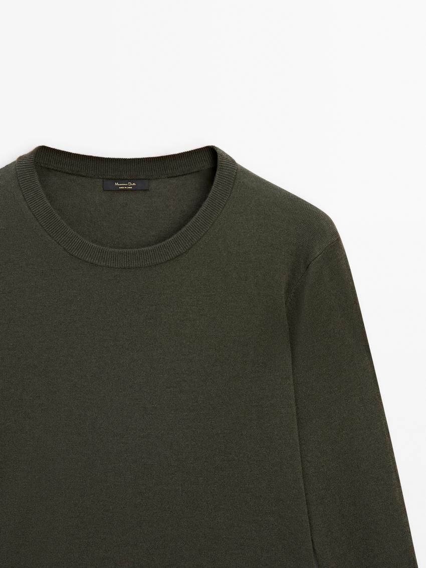 Massimo Dutti Knitted With Wool Women Sweater Dark Green | US-NA7583906