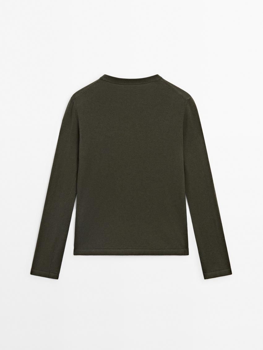Massimo Dutti Knitted With Wool Women Sweater Dark Green | US-NA7583906