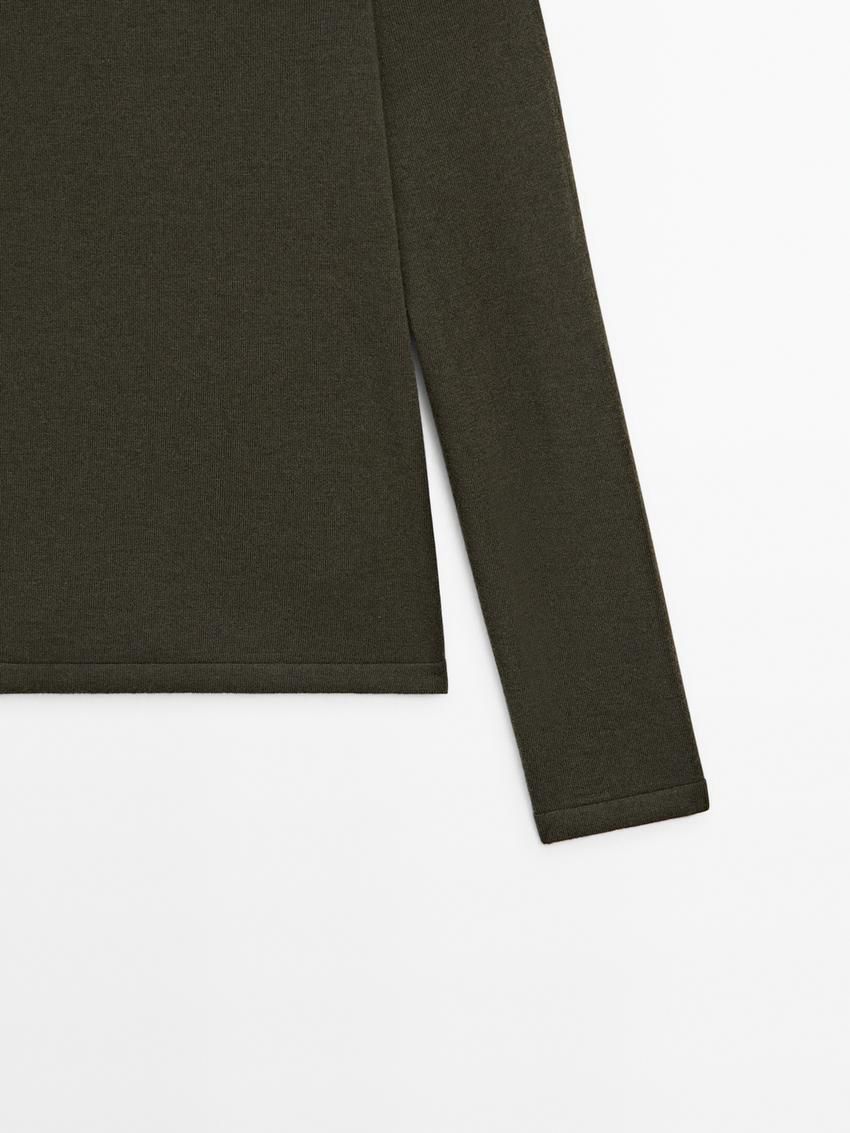 Massimo Dutti Knitted With Wool Women Sweater Dark Green | US-NA7583906