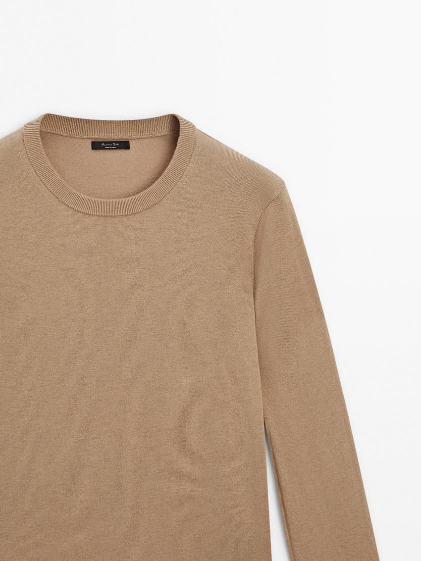 Massimo Dutti Knitted With Wool Women Sweater Brown | US-BN4239756