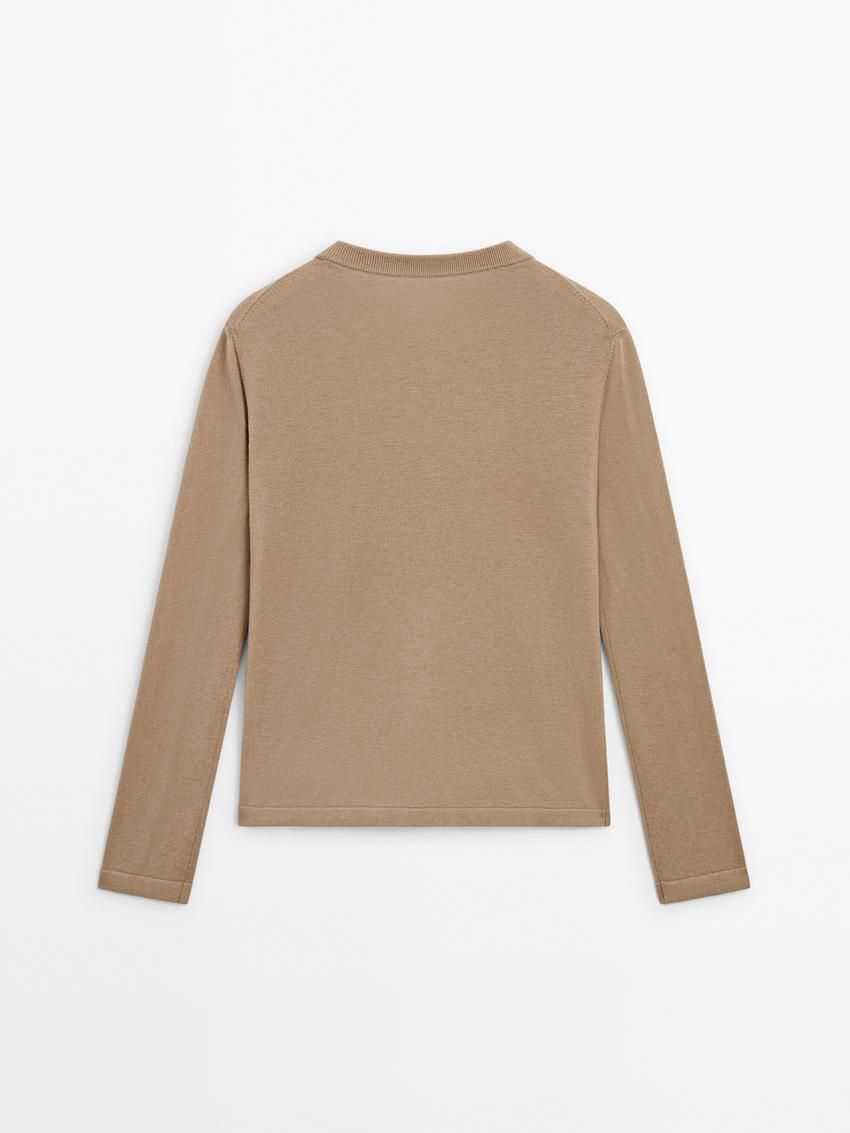 Massimo Dutti Knitted With Wool Women Sweater Brown | US-BN4239756