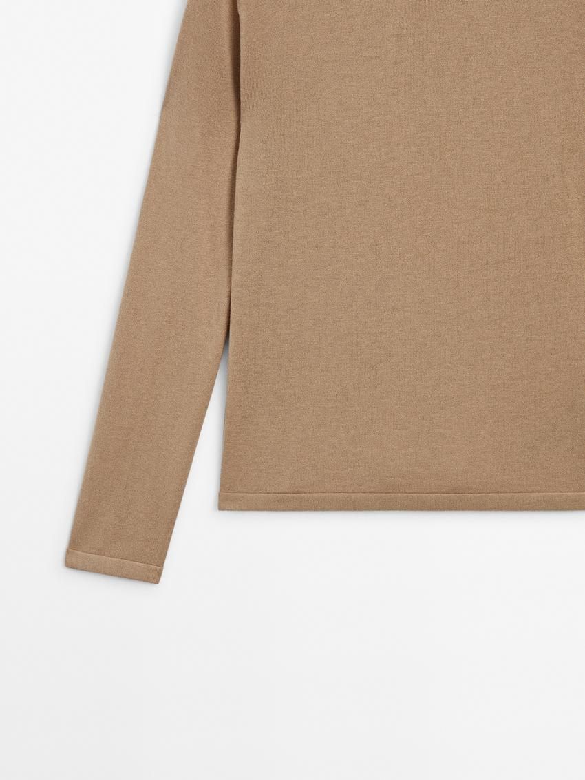 Massimo Dutti Knitted With Wool Women Sweater Brown | US-BN4239756
