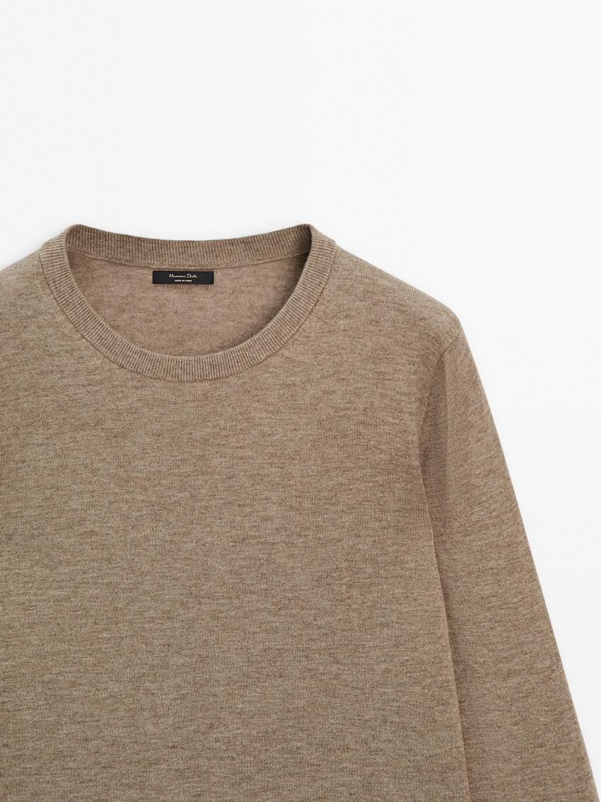 Massimo Dutti Knitted With Wool Women Sweater Light Brown | US-QP3652780