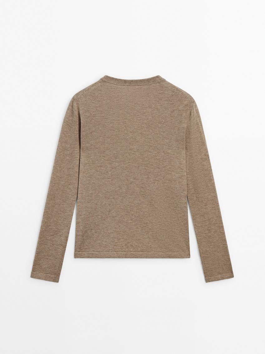 Massimo Dutti Knitted With Wool Women Sweater Light Brown | US-QP3652780