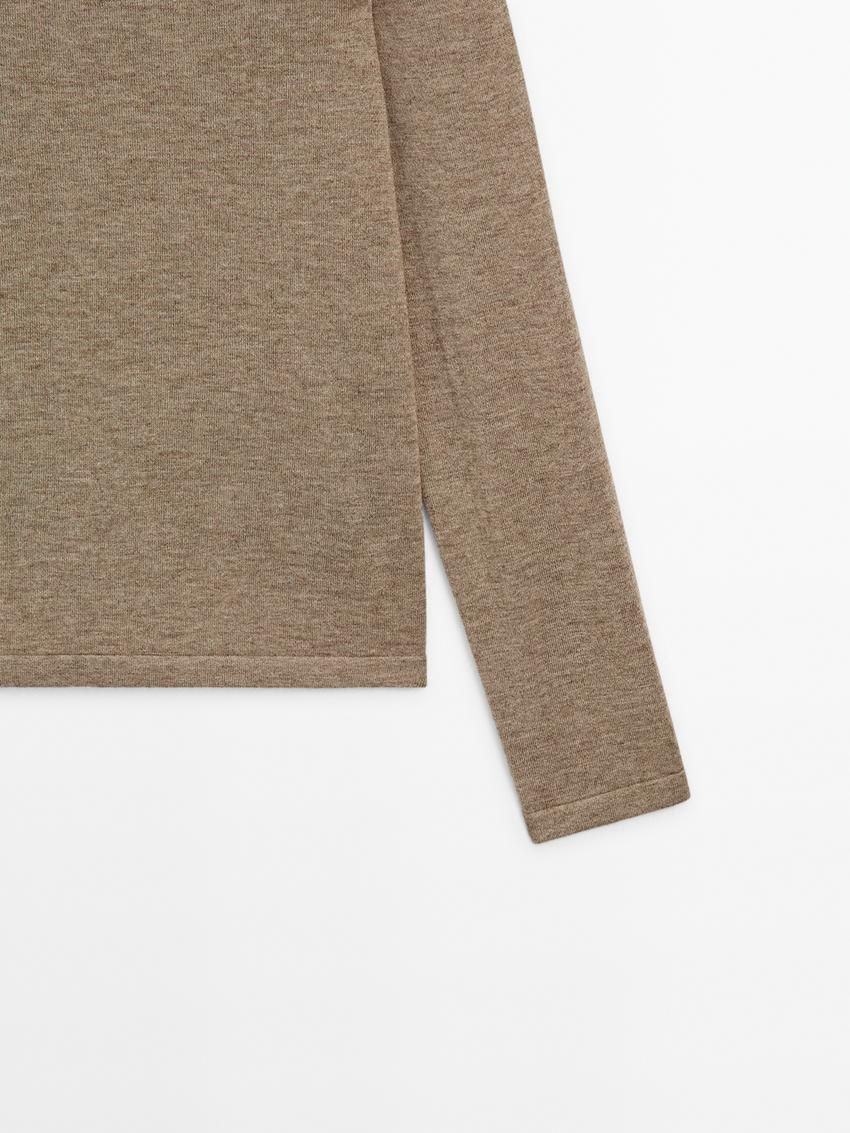 Massimo Dutti Knitted With Wool Women Sweater Light Brown | US-QP3652780
