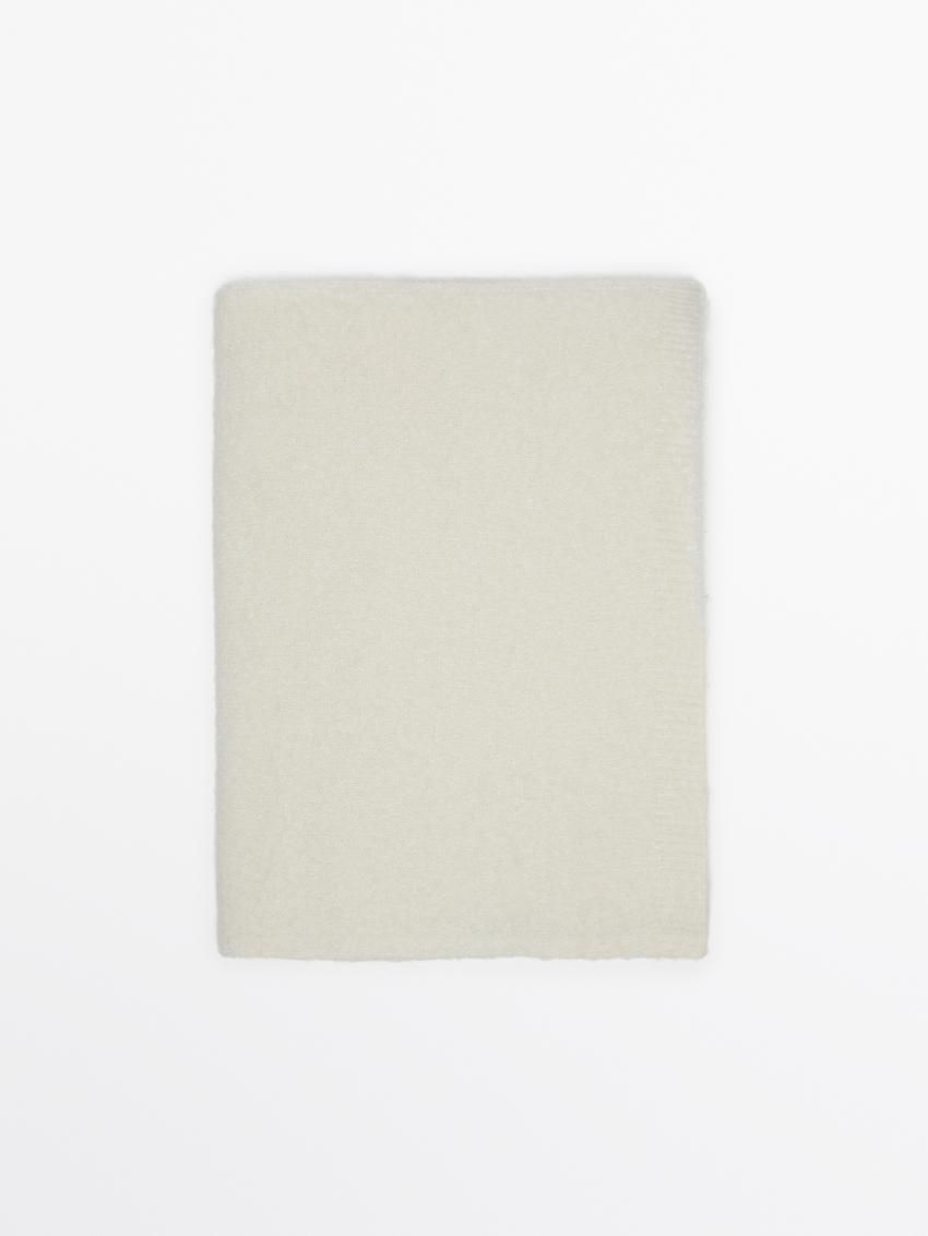 Massimo Dutti Knitted Woollen Women Scarf Cream | US-RZ6201573