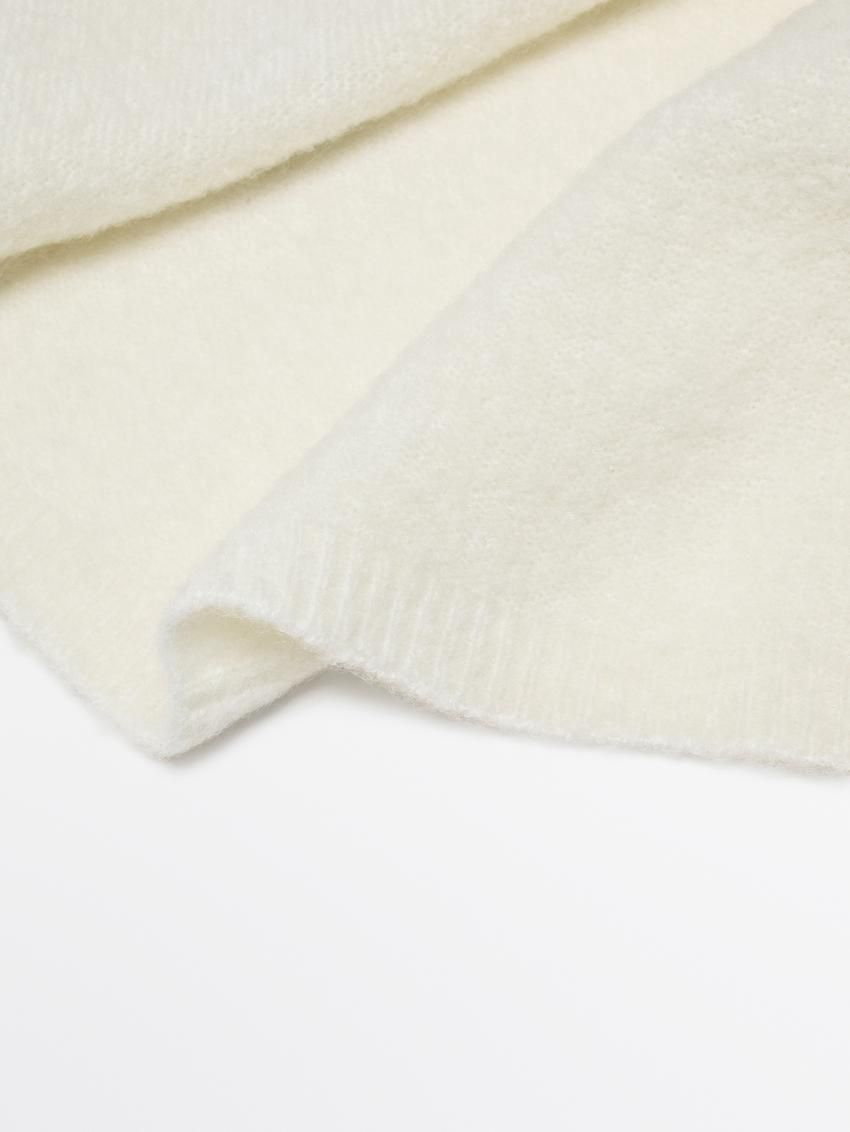 Massimo Dutti Knitted Woollen Women Scarf Cream | US-RZ6201573