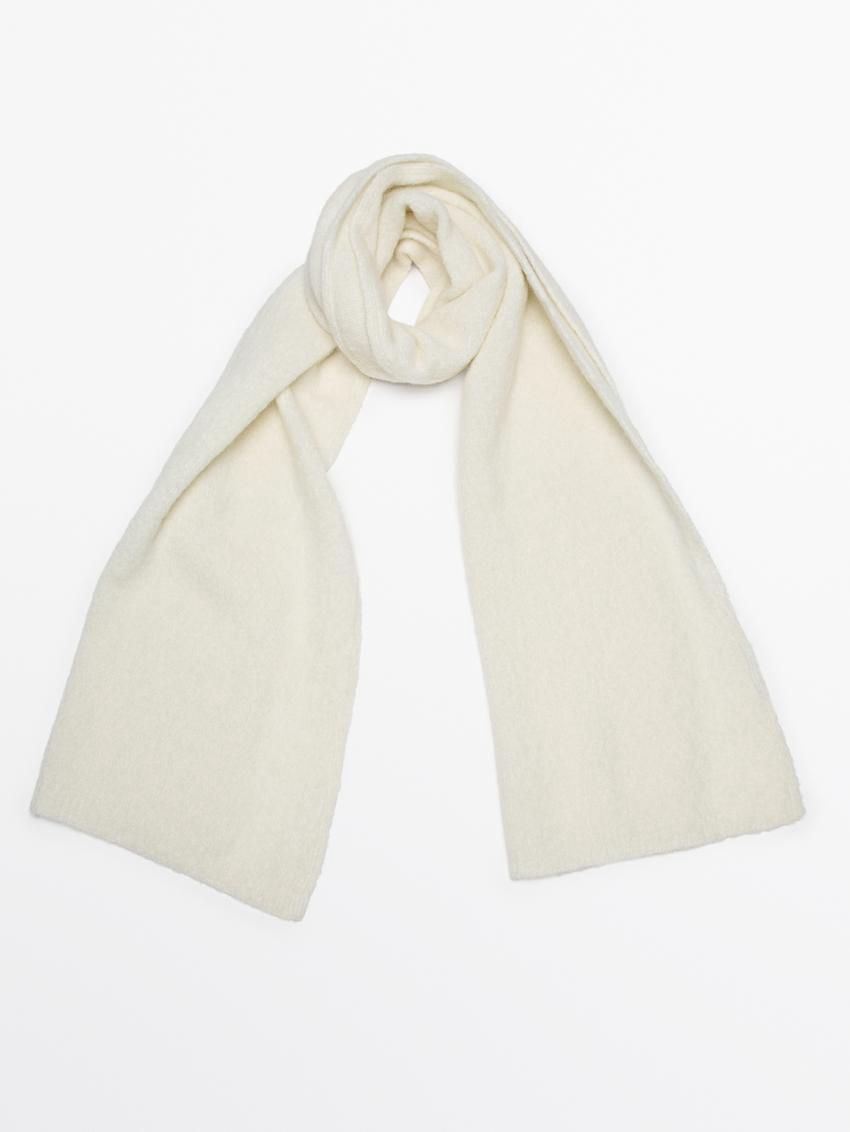 Massimo Dutti Knitted Woollen Women Scarf Cream | US-RZ6201573