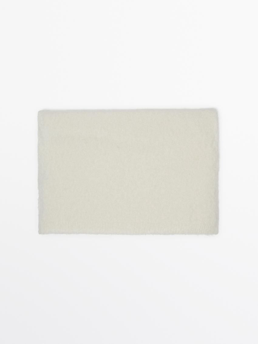Massimo Dutti Knitted Woollen Women Scarf Cream | US-RZ6201573