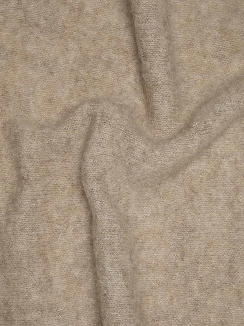 Massimo Dutti Knitted Woollen Women Scarf Khaki Brown | US-OE9618572