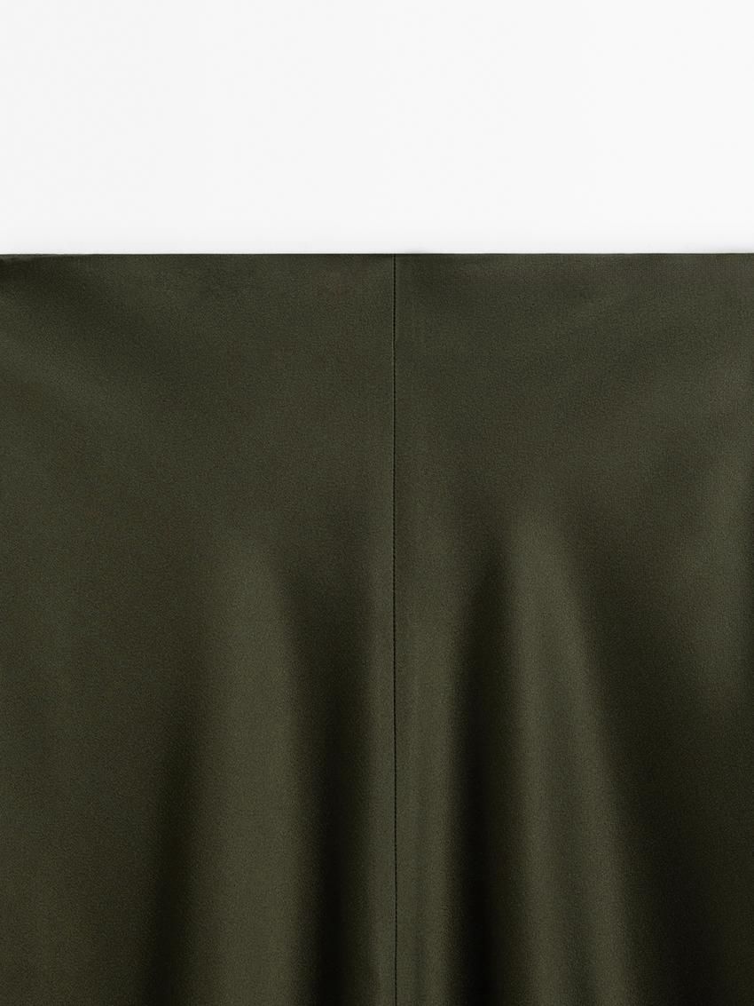 Massimo Dutti Lace-trimmed Midi Co-ord Women Skirts Green | US-JG3192087