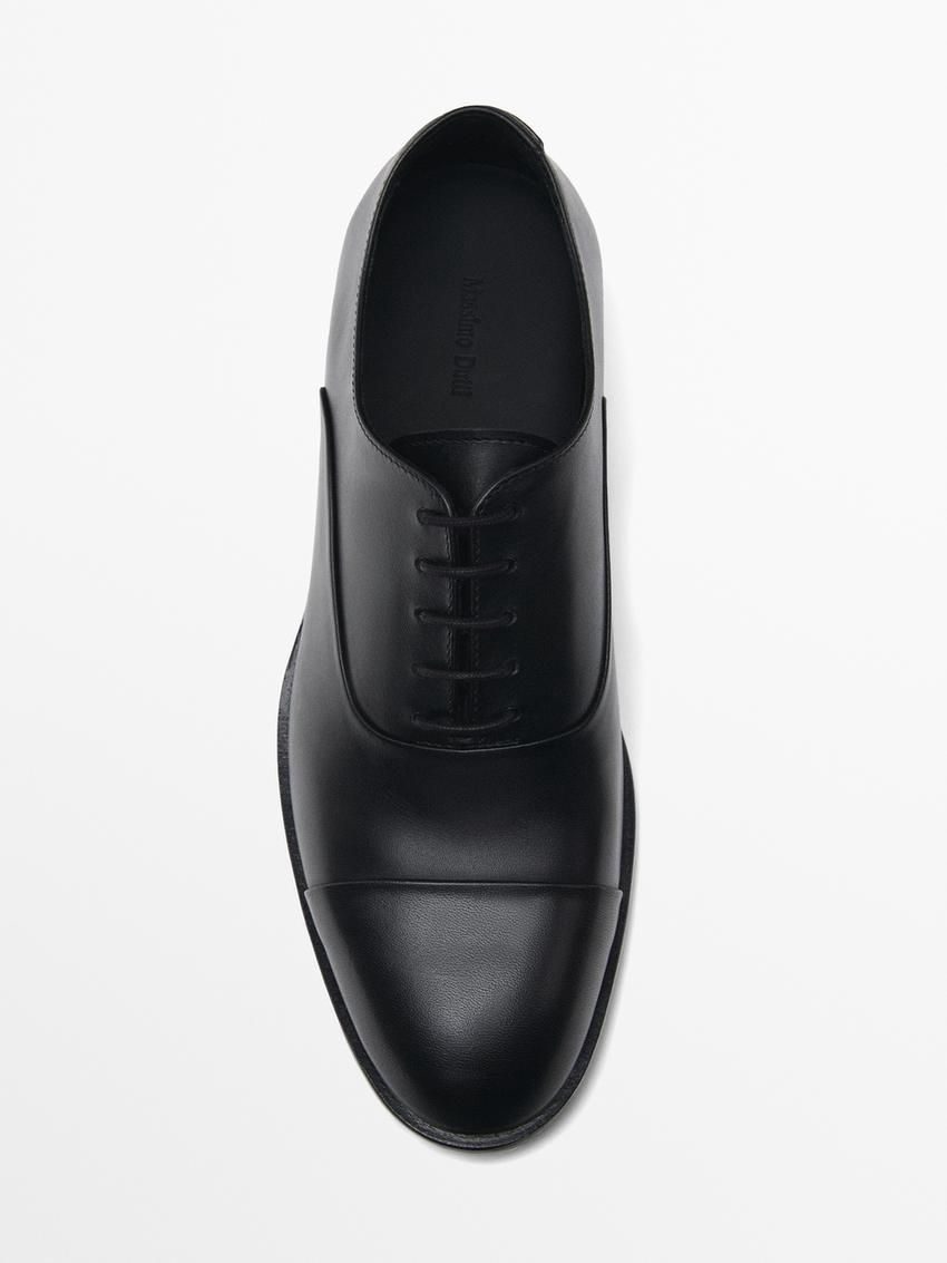 Massimo Dutti Leather Lining Men Oxford Shoes Black | US-BZ2396157