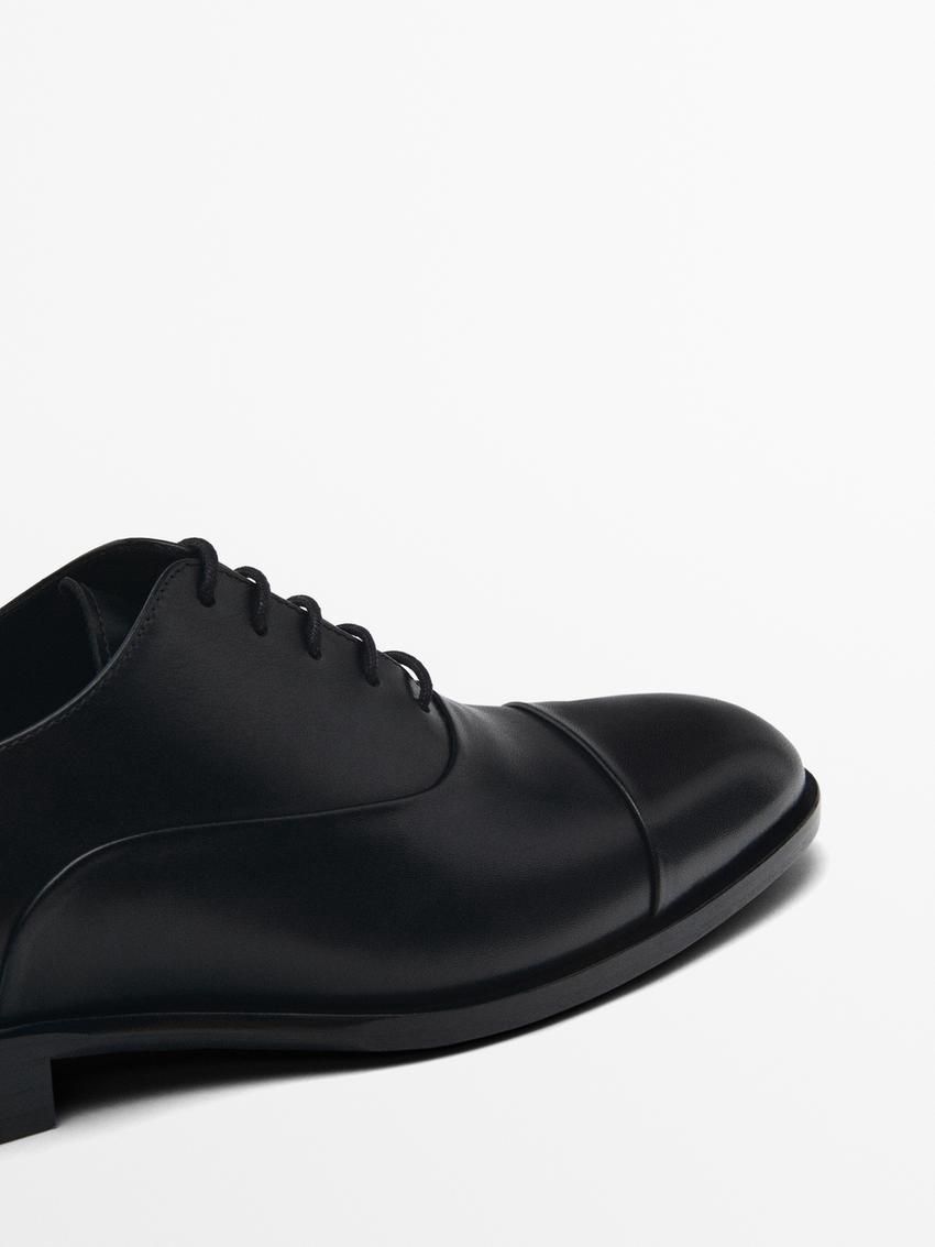 Massimo Dutti Leather Lining Men Oxford Shoes Black | US-BZ2396157
