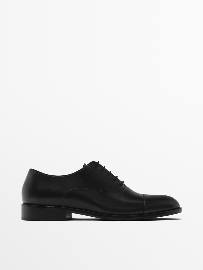 Massimo Dutti Leather Lining Men Oxford Shoes Black | US-BZ2396157