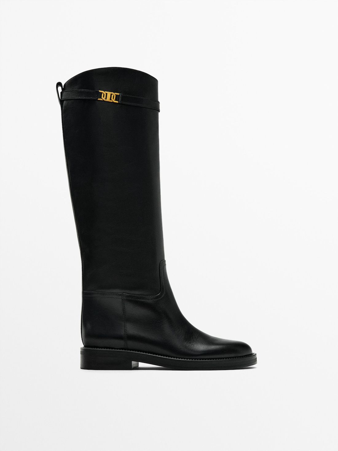 Massimo Dutti Leather Lining Women Riding Boots Black | US-LK6347809