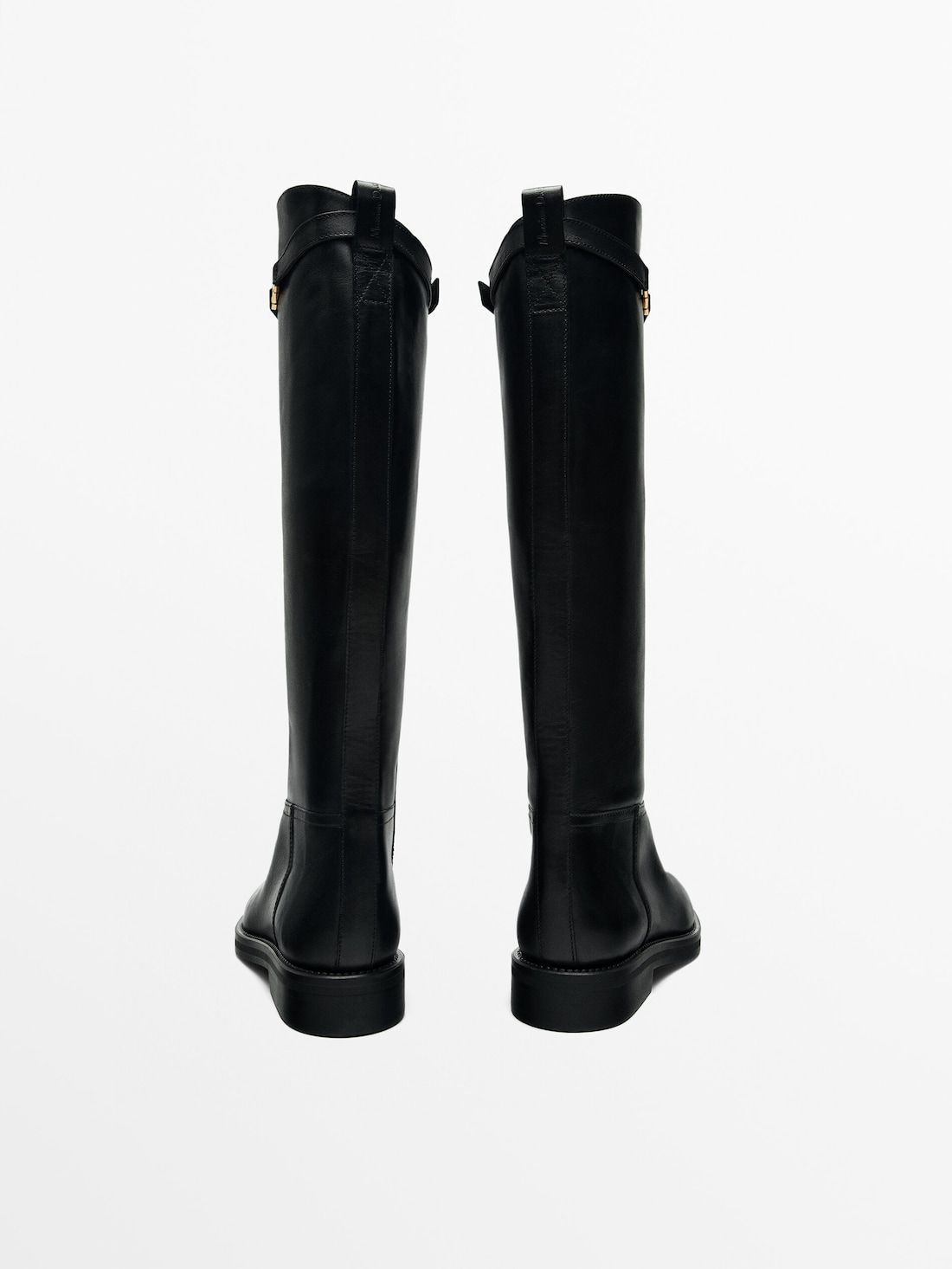 Massimo Dutti Leather Lining Women Riding Boots Black | US-LK6347809