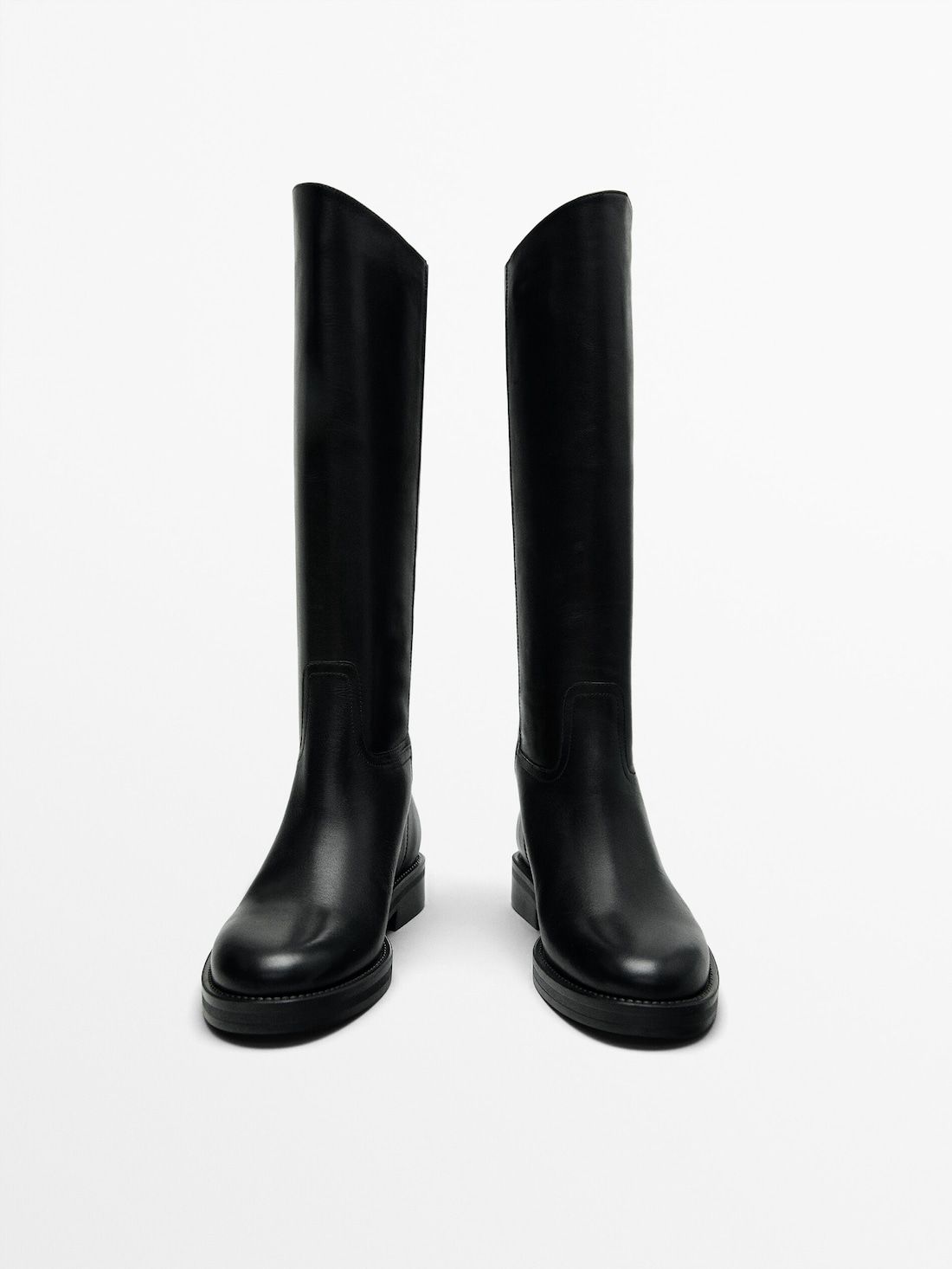 Massimo Dutti Leather Lining Women Riding Boots Black | US-LK6347809