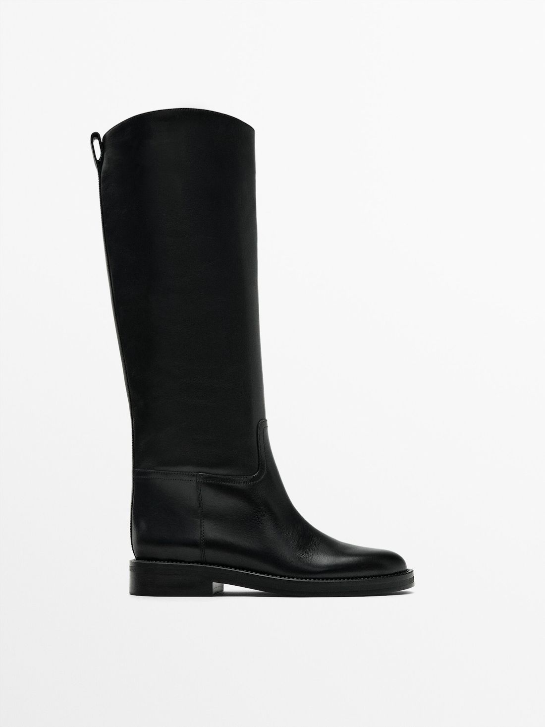 Massimo Dutti Leather Lining Women Riding Boots Black | US-LK6347809