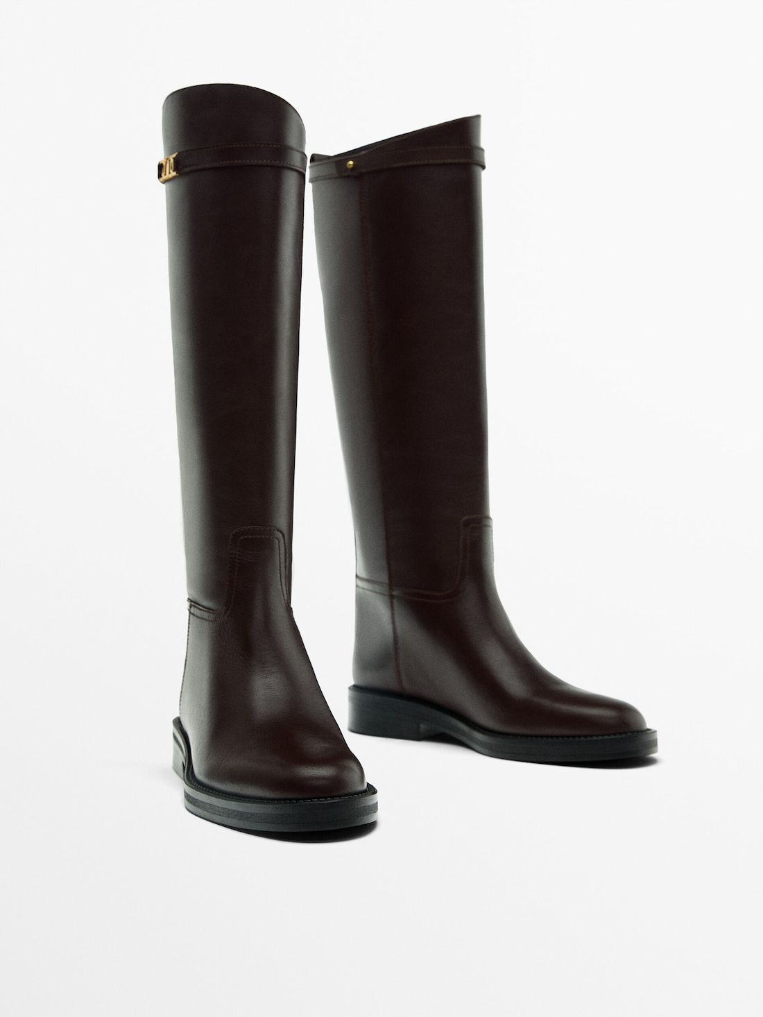 Massimo Dutti Leather Lining Women Riding Boots Dark Brown | US-GT5391672
