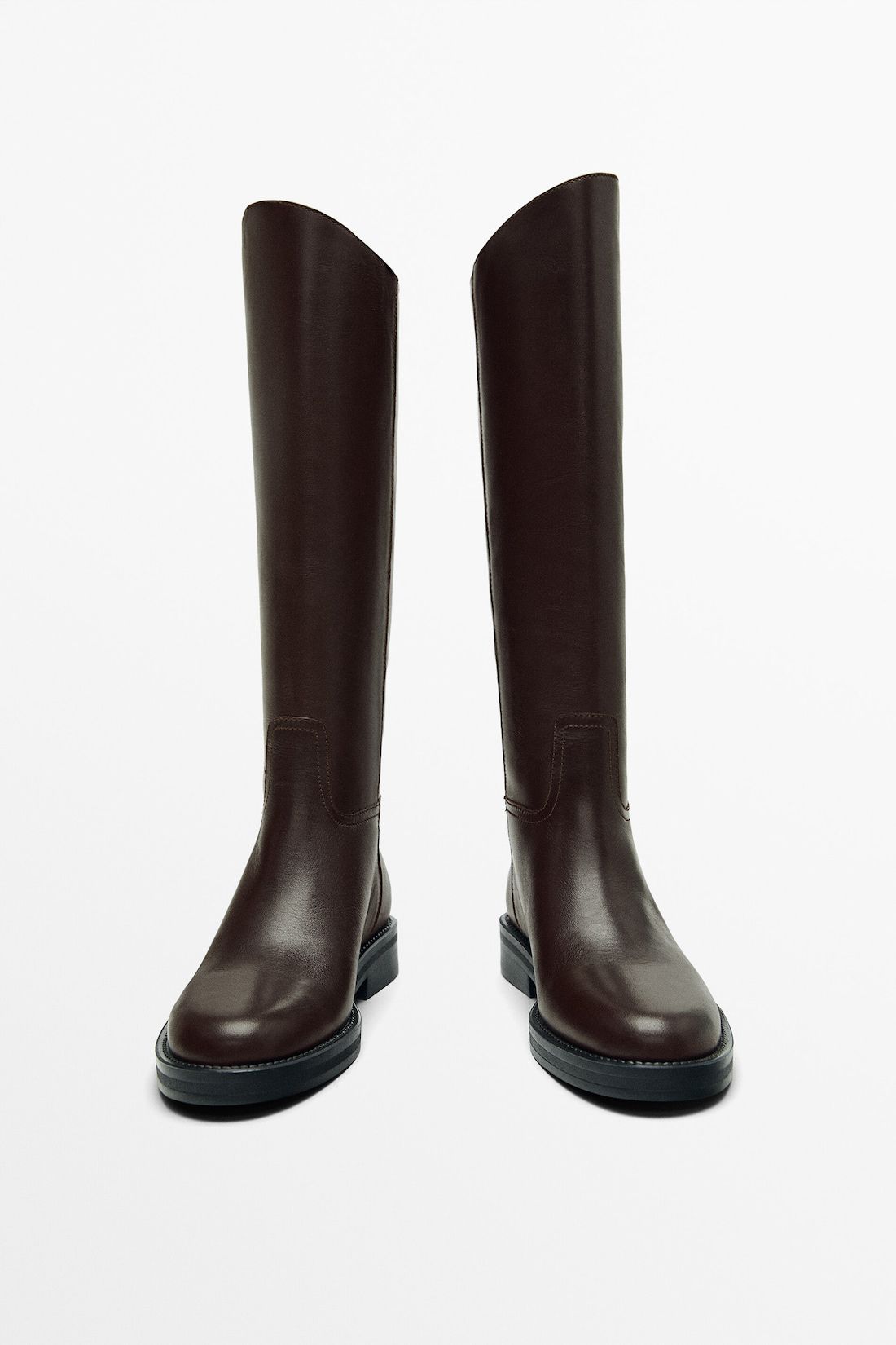 Massimo Dutti Leather Lining Women Riding Boots Dark Brown | US-GT5391672