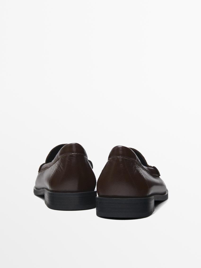 Massimo Dutti Leather Penny Women Loafers Dark Brown | US-WU0915462