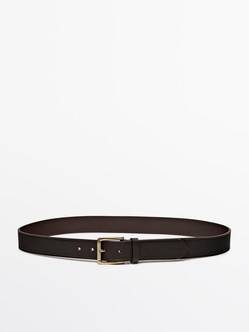 Massimo Dutti Leather With Trimmed Detail Men Belt Brown | US-KU2149870