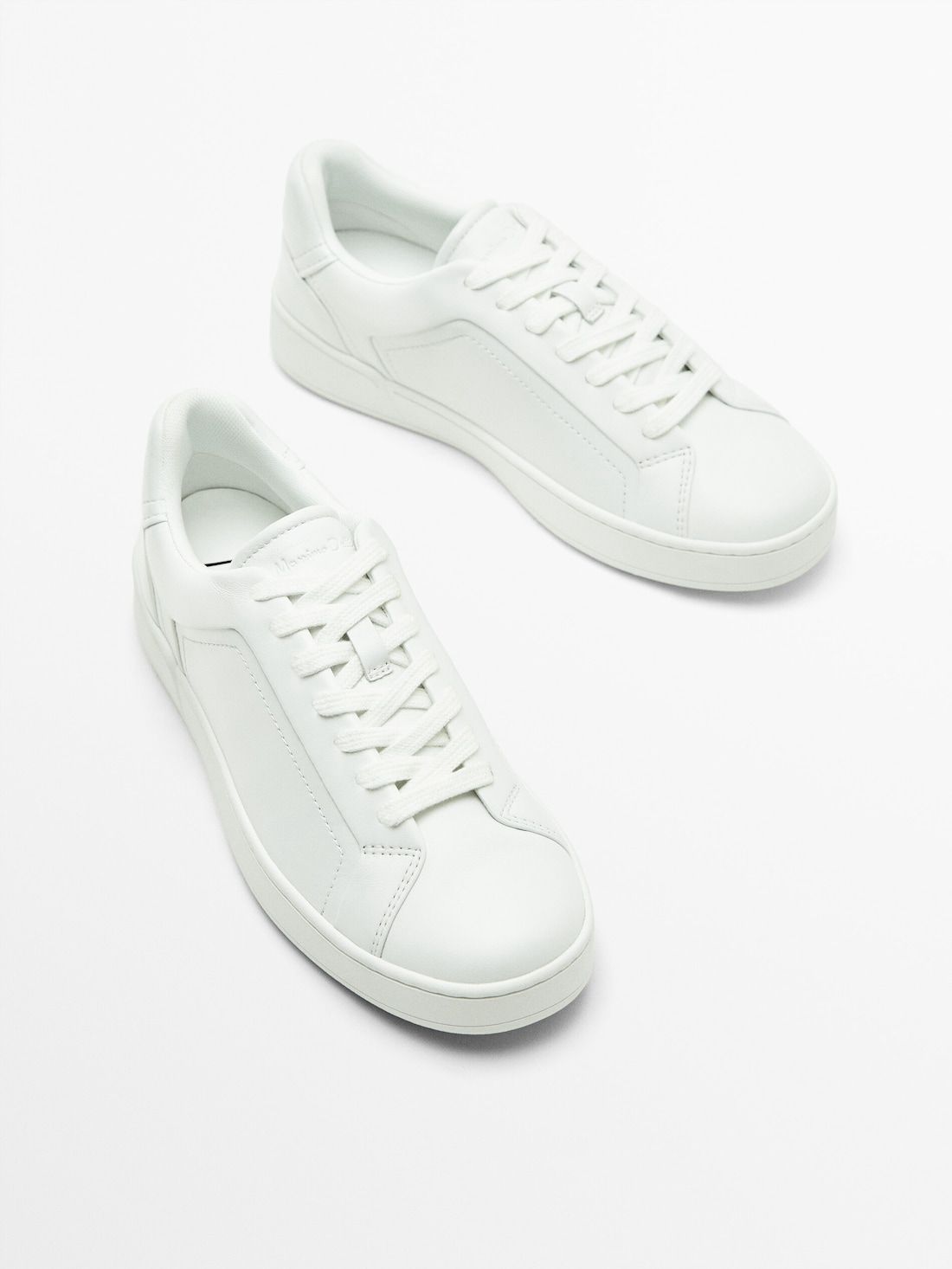 Massimo Dutti Leather Women Sneakers White | US-OQ3476129