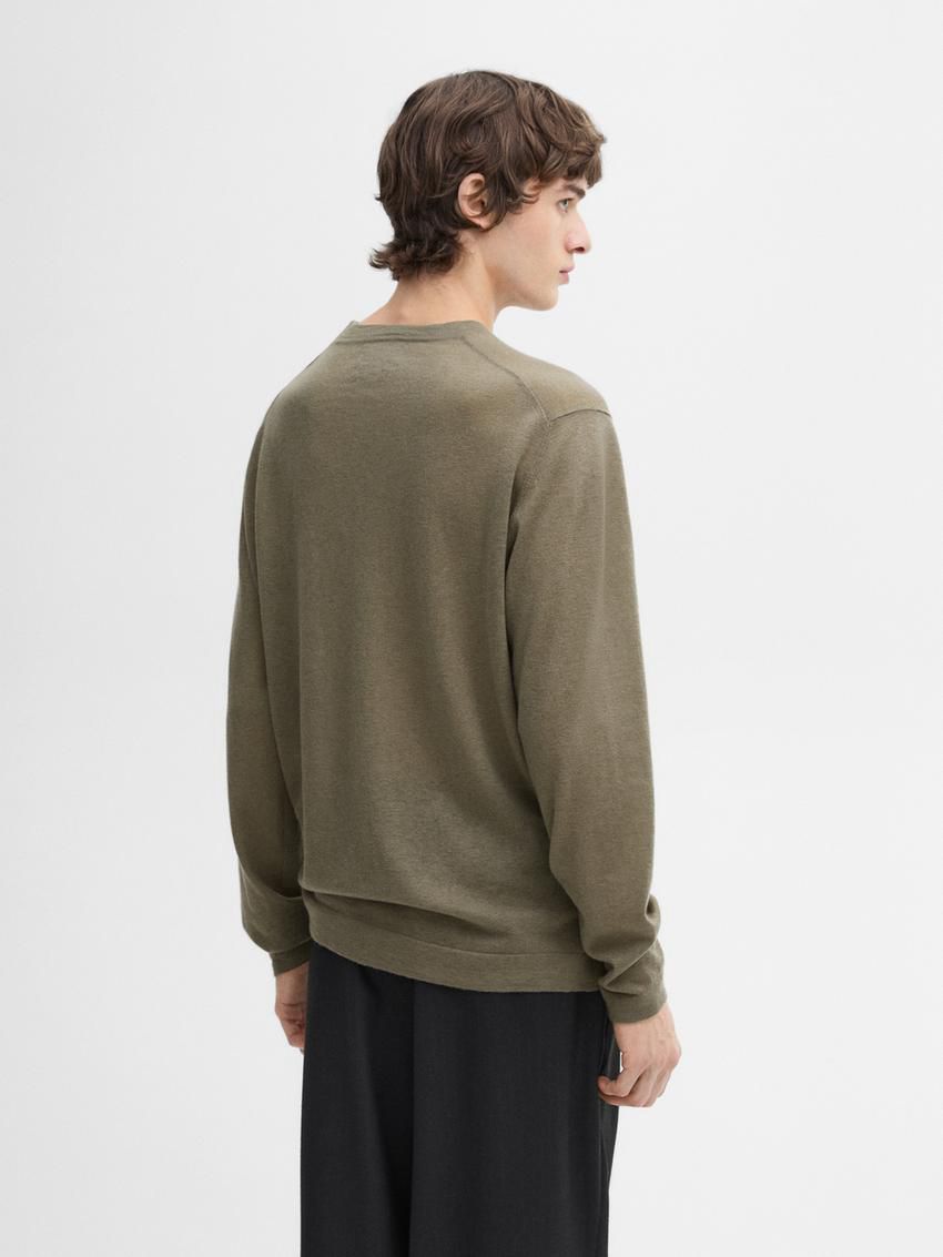 Massimo Dutti Lightweight Cashmere Knitted Men Jumpers Khaki | US-BA6725914