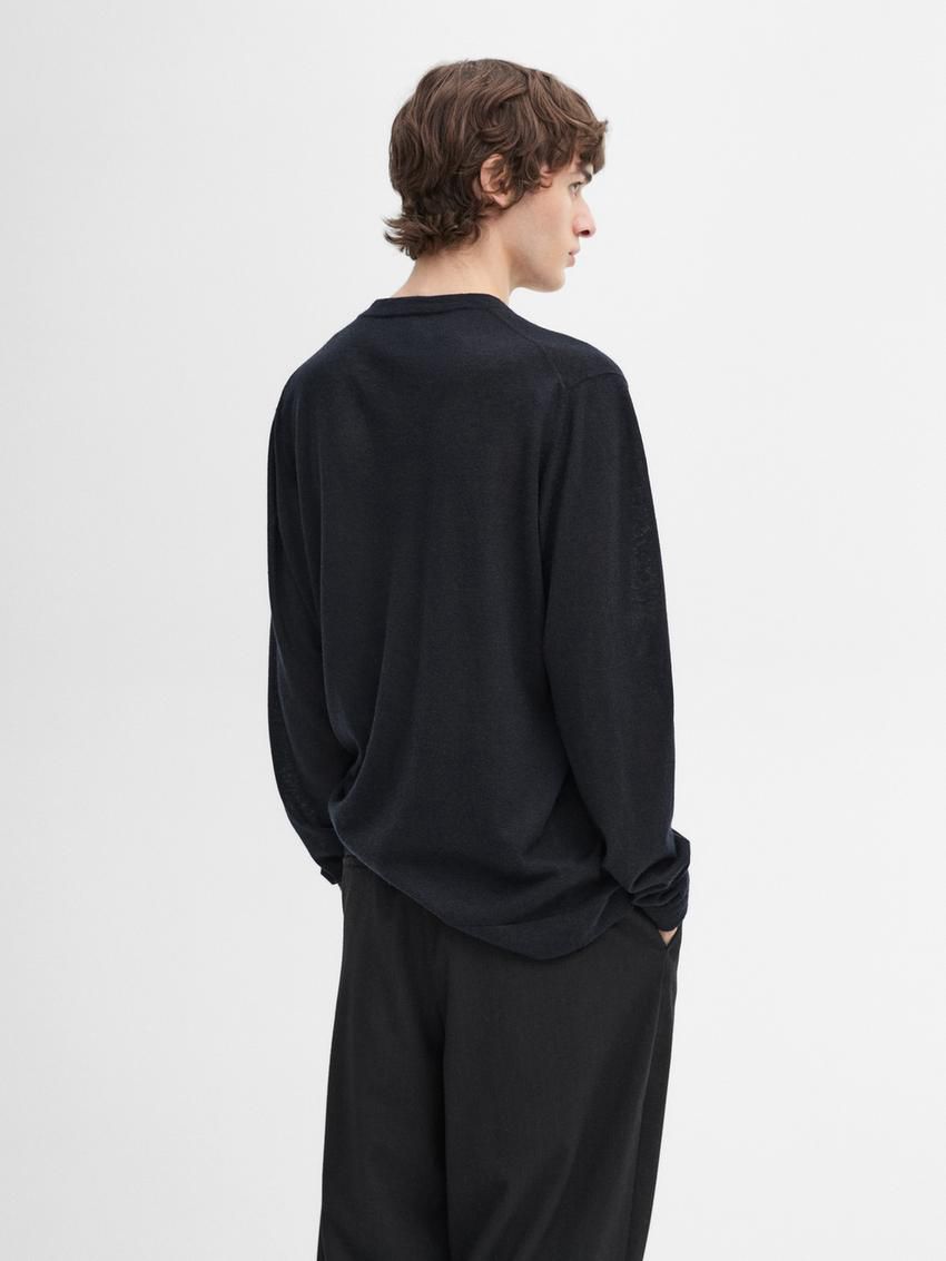 Massimo Dutti Lightweight Cashmere Knitted Men Jumpers Navy | US-GJ4937652