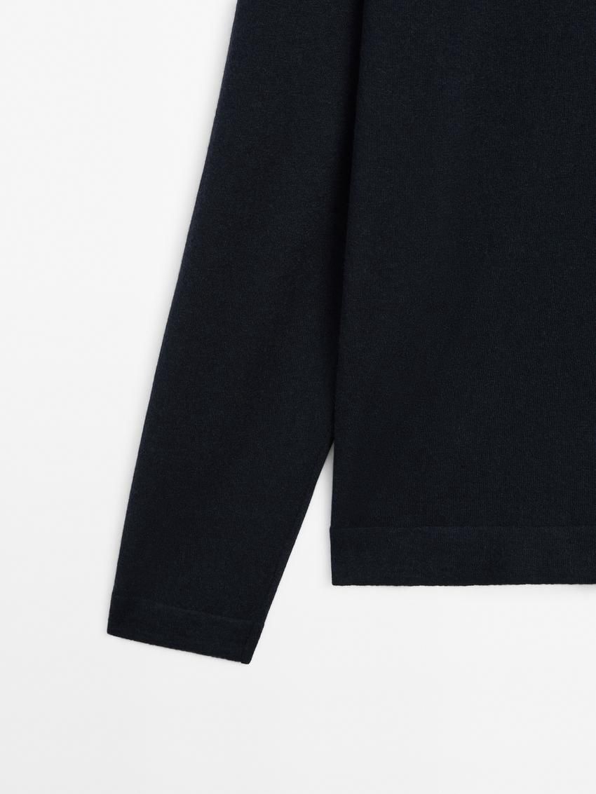 Massimo Dutti Lightweight Cashmere Knitted Men Jumpers Navy | US-GJ4937652