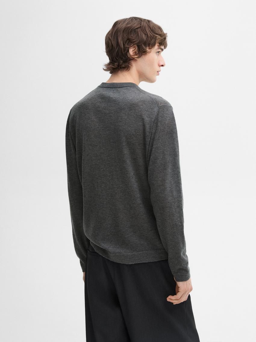 Massimo Dutti Lightweight Cashmere Knitted Men Jumpers Dark Grey | US-GH5036721