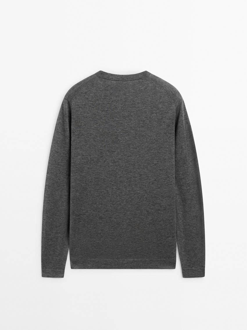 Massimo Dutti Lightweight Cashmere Knitted Men Jumpers Dark Grey | US-GH5036721