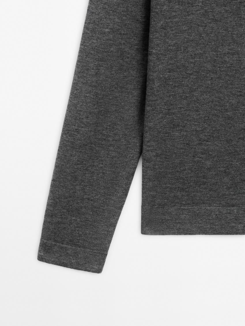 Massimo Dutti Lightweight Cashmere Knitted Men Jumpers Dark Grey | US-GH5036721